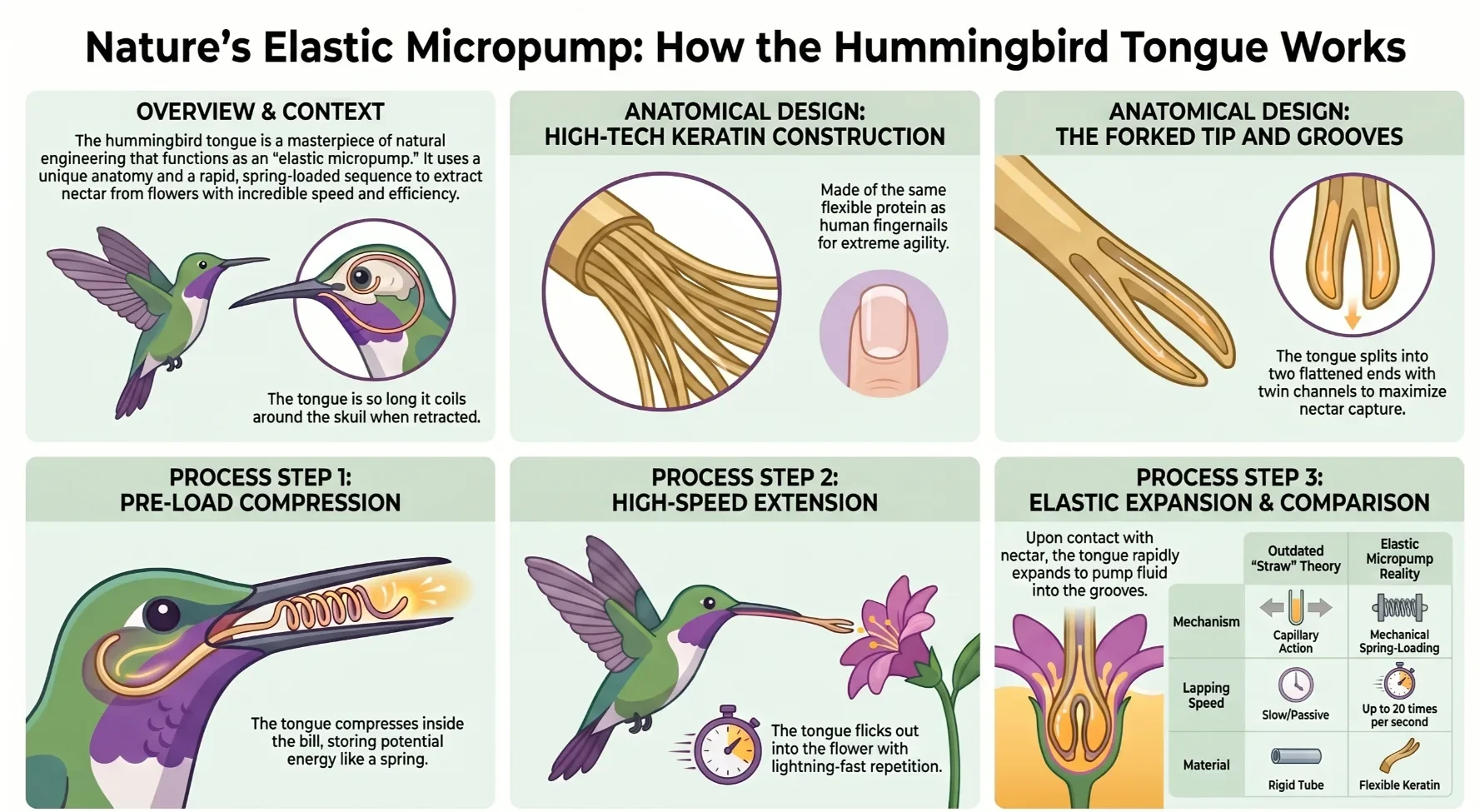 the workings of the hummingbird tongue
