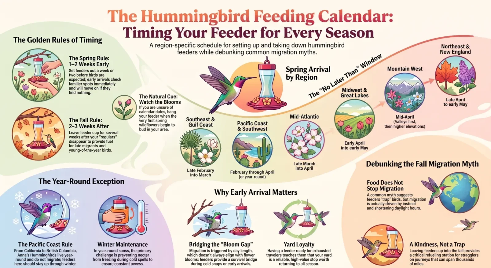 Timing hummingbird feeders