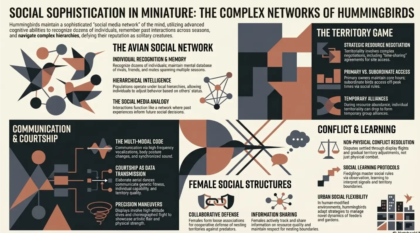 Infographic of hummingbird intricate behaviour
